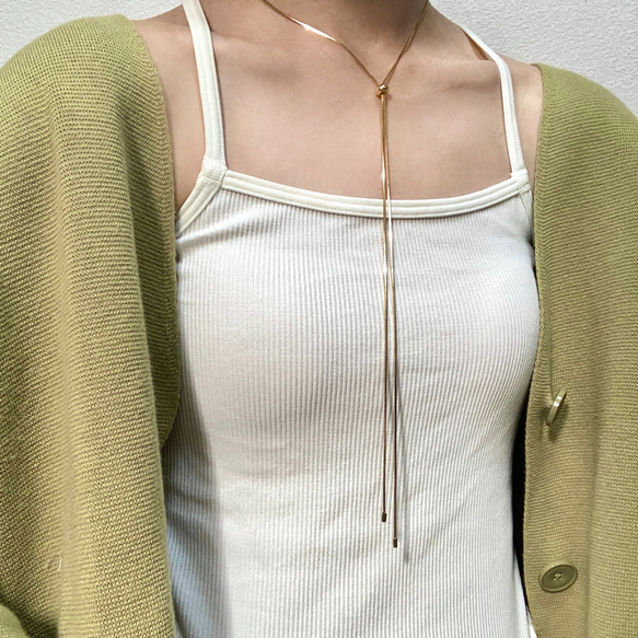 人気No.1/再販】ループタイ ネックレス ゴールド シルバー シンプル 