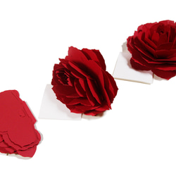 咲くようにひらく 花のサンキューカード〈レッドローズ〉forバースデー・お祝い・母の日  カラーバリエーション有 2枚目の画像