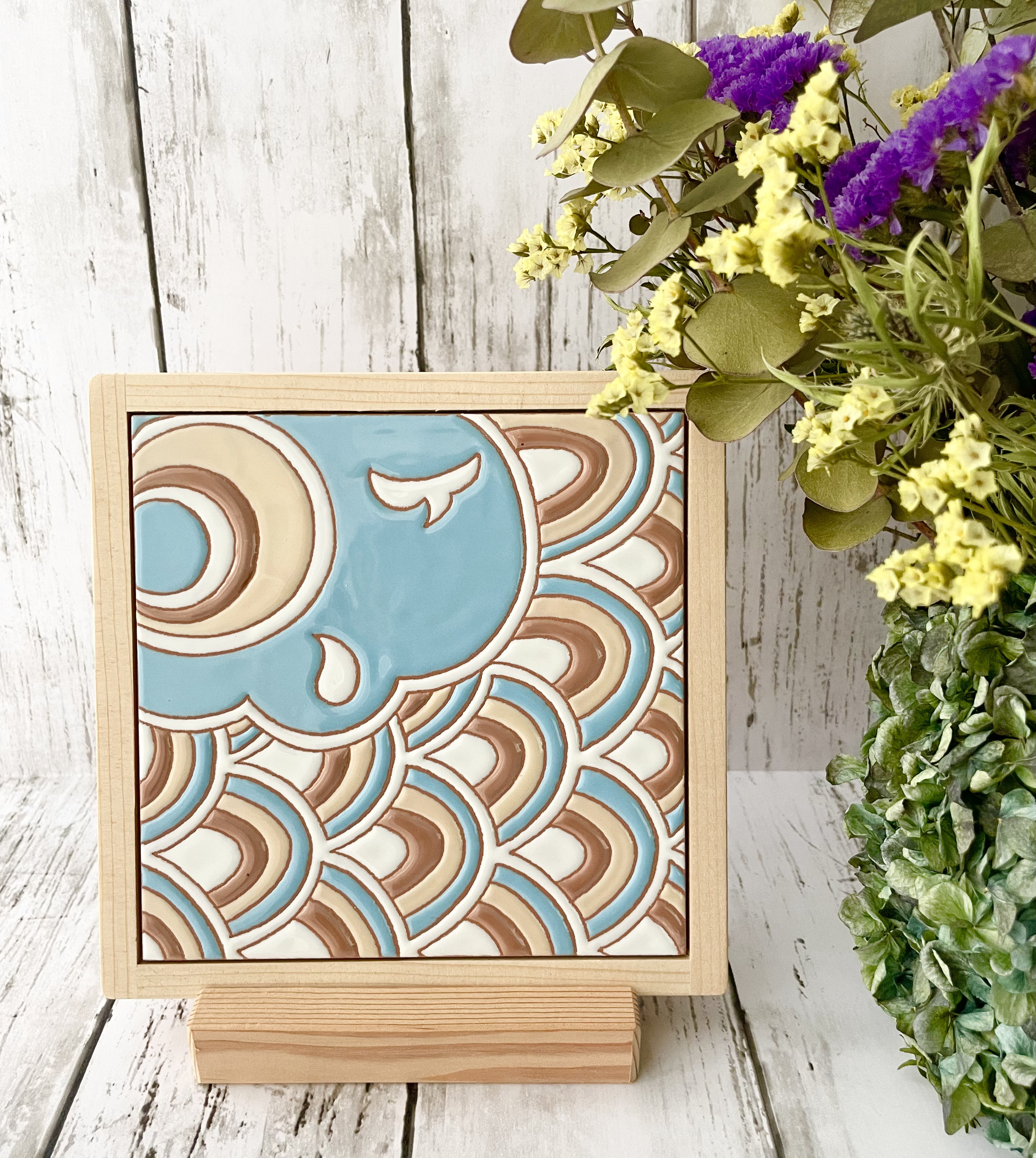 【受注生産品】スペインタイルの鯉のぼり（水色）※送料無料