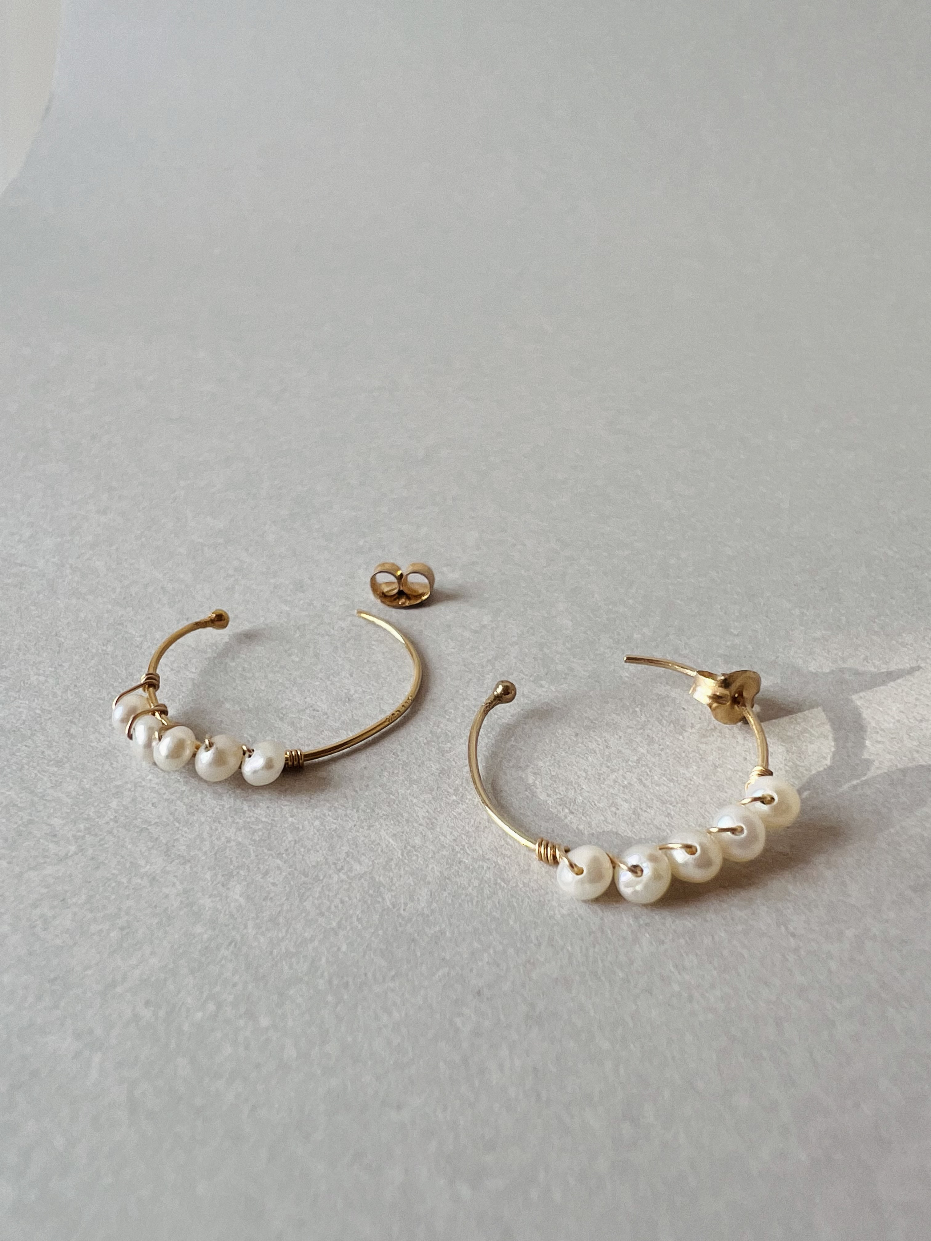 琵琶湖パール＊星屑の5粒ピアス