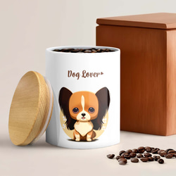 【 パピヨン 2023新デザイン！】キャニスター　保存容器　プレゼント　犬　ペット　うちの子　犬グッズ 2枚目の画像