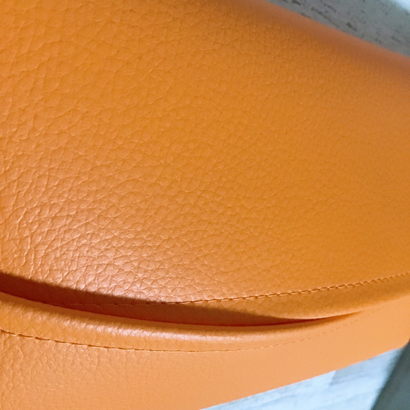 オレンジ ソフトパック ティッシュケース　マスクケース　フェイクレザー 合皮 エコティッシュケース ビタミンカラー 元気 4枚目の画像