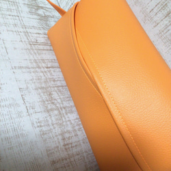 オレンジ ソフトパック ティッシュケース　マスクケース　フェイクレザー 合皮 エコティッシュケース ビタミンカラー 元気 3枚目の画像
