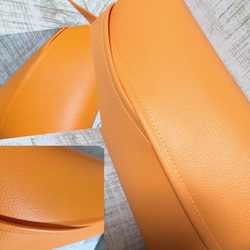 オレンジ ソフトパック ティッシュケース　マスクケース　フェイクレザー 合皮 エコティッシュケース ビタミンカラー 元気 2枚目の画像