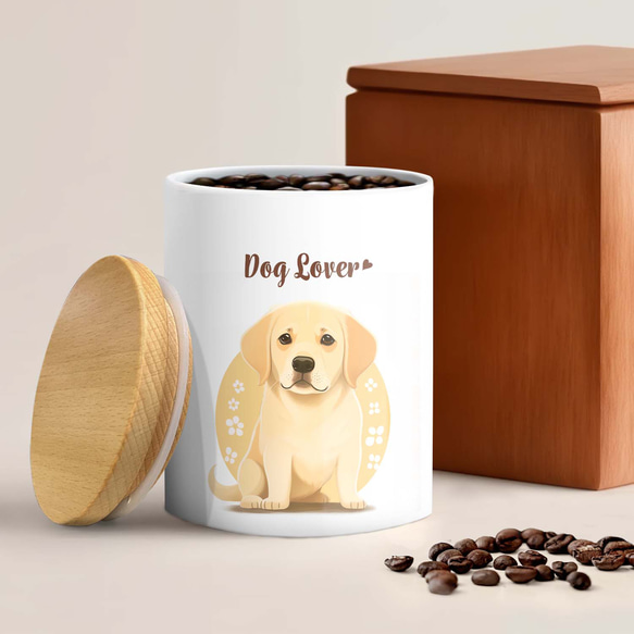 【 ラブラドールレトリバー 2023新デザイン！】キャニスター　保存容器　プレゼント　犬　ペット　うちの子　犬グッズ 2枚目の画像