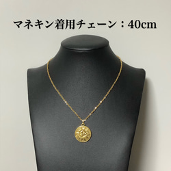 1117.太陽と月と星座たちのコイン、メダル型ネックレス、ゴールド 11枚目の画像