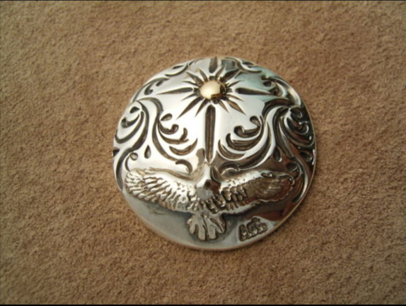 イーグルシルバーコンチョ 手彫りハンドメイド その他アクセサリー