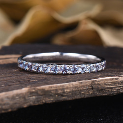 ソリッド ゴールド スターリング シルバー カラー チェンジ 6 月の誕生石 アレキサンドライト リング 結婚指輪 2枚目の画像