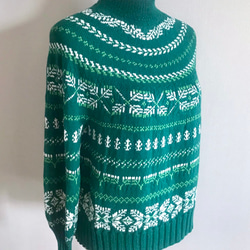 手編み 柄セーター ウール100%使用 5枚目の画像