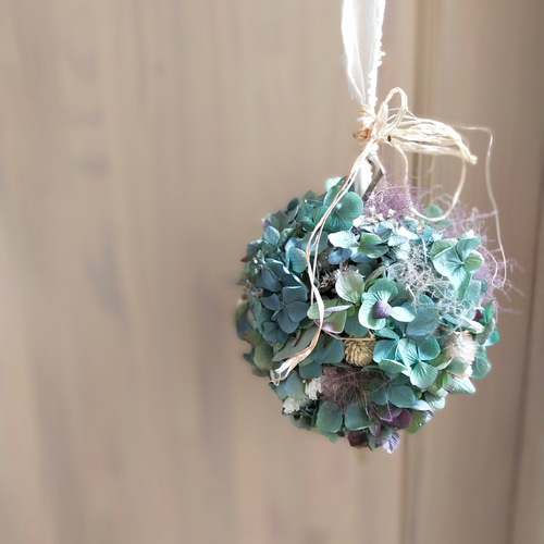 ハンドメイド♡ドライフラワー紫陽花ボールp♪465 ハンドメイド♡ドライフラワー紫陽花ボールp♪465