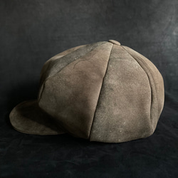 【triangles hat 】Burned old  leather casquette 7枚目の画像