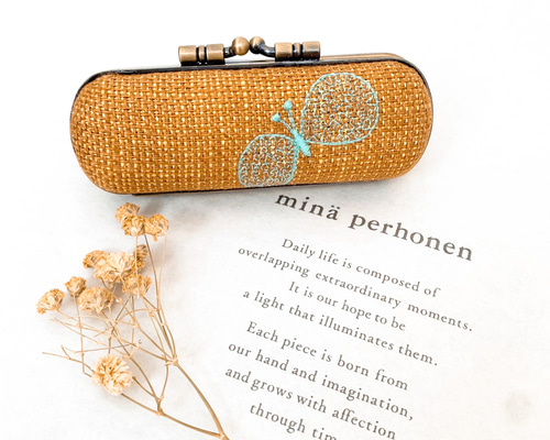 受注製作】ミナペルホネン minaperhonen choucho キャメル 印鑑ケース