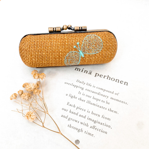 受注製作】ミナペルホネン minaperhonen choucho キャメル 印鑑ケース