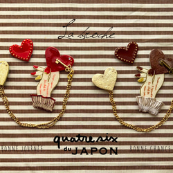 ハートLOVERのチェーンピンバッジSET♥ ブローチ quatresix 通販