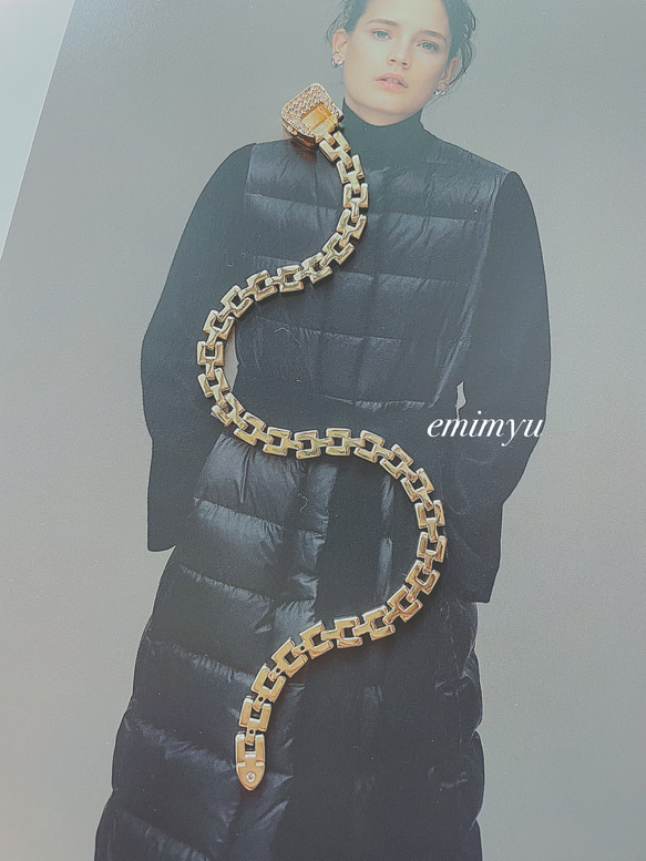 Gold Design Chain Zirconia Bracelet 5枚目の画像