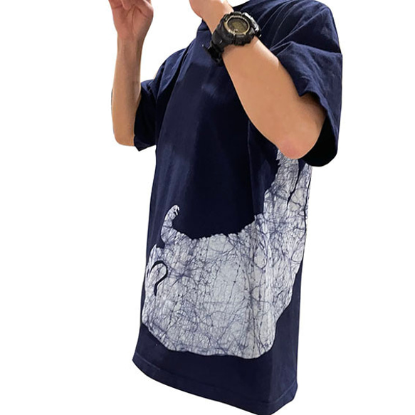 猫“MOMO♥︎”Tシャツ職人手染め／サイズ／S~XL 8枚目の画像