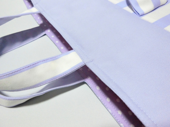 ストライプ　リボン《 パープル》　レッスンバック 4枚目の画像