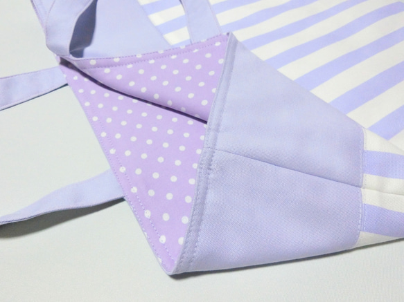 ストライプ　リボン《 パープル》　レッスンバック 5枚目の画像