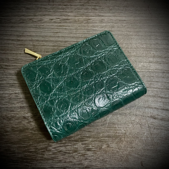 sankyo shokai クロコダイル ラウンドファスナー 二つ折り財布