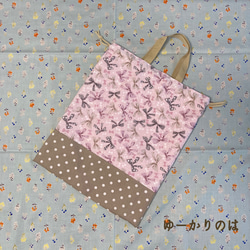 【受注生産】入園入学4点セット⭐︎リボン⭐︎⭐︎レッスンバッグ⭐︎お着替え袋⭐︎シューズバッグ⭐︎給食袋セット 8枚目の画像