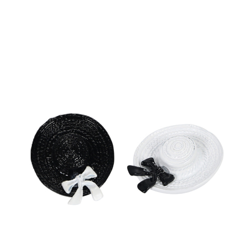 6個】リボンつき 帽子 ハット チャーム パーツ デコパーツ 素材 材料 