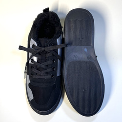 時尚不對稱雙色圍巾運動鞋（黑色 x 銀色）22.5cm〜25.0cm 第7張的照片