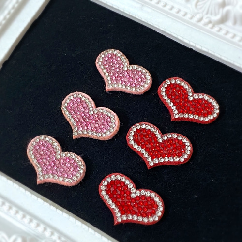 ハートモチーフ フェルト ワッペン お好きなカラーを2個 ワッペン