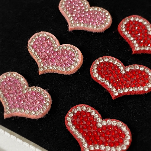 ハートモチーフ フェルト ワッペン お好きなカラーを2個 ワッペン