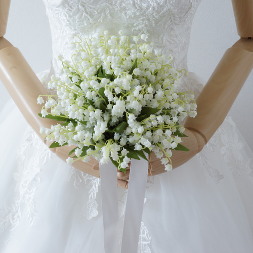 すずらんのウェディングブーケ&ブートニア 鈴蘭 スズラン 造花ブーケ  