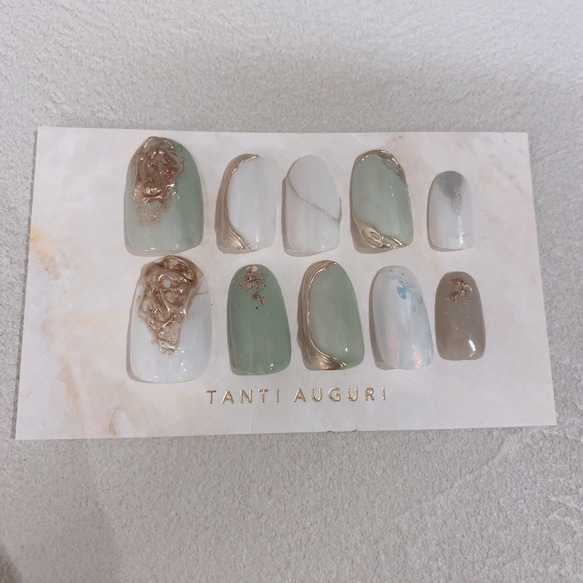 お急ぎ便B♥ ネイルチップ 量産型 現品 韓国 ちゅるん オーダー 緑ネイル 白 お急ぎ便B♥ ネイルチップ 量産型 現品 韓国 ちゅるん オーダー 緑