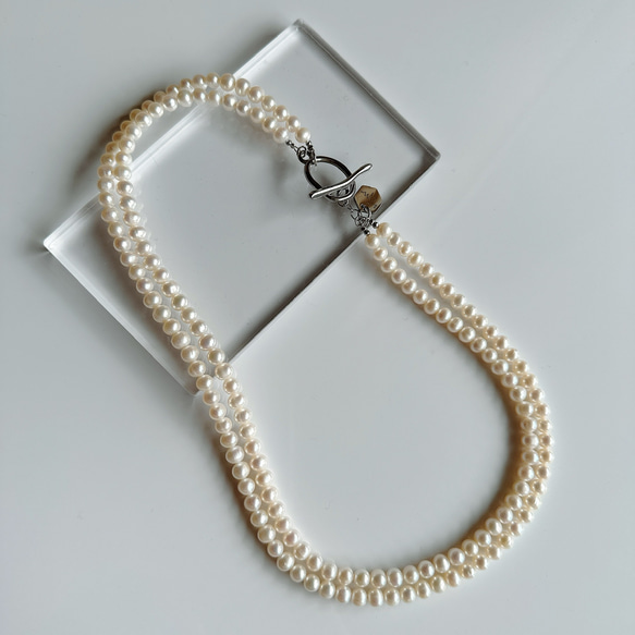 【不可再次上架】2路淡水珍珠長項鍊，正式休閒場合均適用，白色CoolLong 第8張的照片