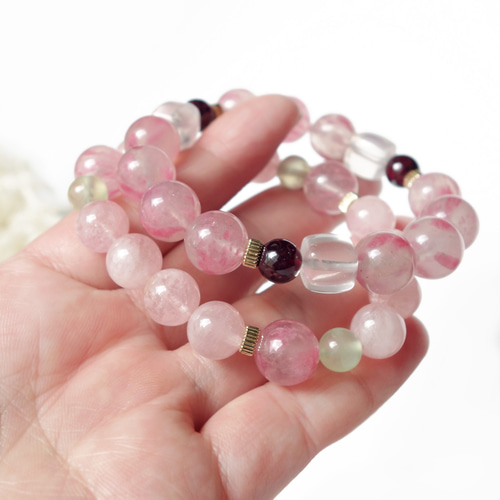 ロードナイトシリカ　14kgfブレスレット Grace Bracelet [ロードナイトシリカ×ローズクォーツ×ロード