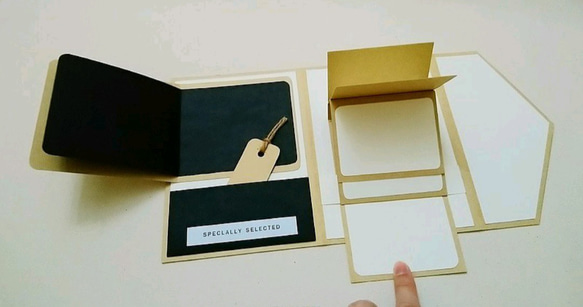 手作りカード 封筒型 オルガンカード バースデーカード 祝福カード ユニバーサルカード スポット・予約 5枚目の画像