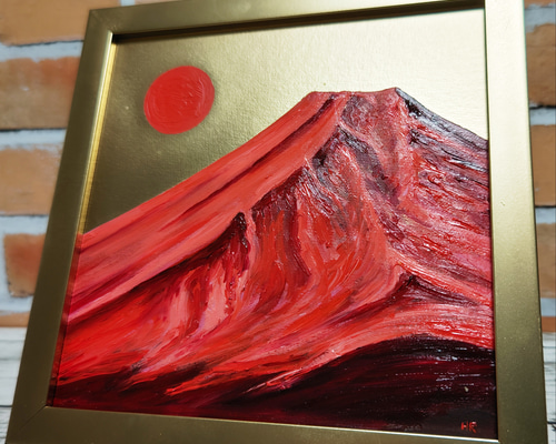 Yahoo!オークション - 及川英勝「赤富士」油絵 F6号(410×318mm