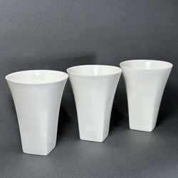 薄造り白磁杯3種セット（粉雪・みぞれ・薄氷） 2枚目の画像
