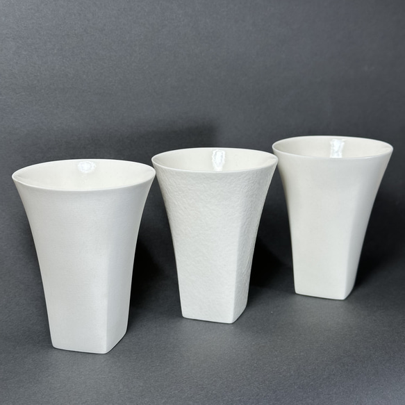 薄造り白磁杯3種セット（粉雪・みぞれ・薄氷） 2枚目の画像