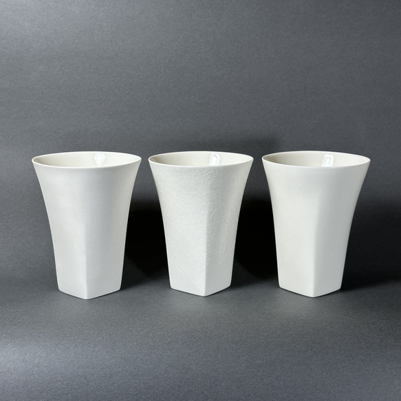 薄造り白磁杯3種セット（粉雪・みぞれ・薄氷） 1枚目の画像