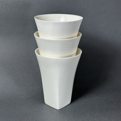 薄造り白磁杯3種セット（粉雪・みぞれ・薄氷） 6枚目の画像