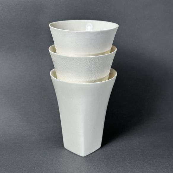 薄造り白磁杯3種セット（粉雪・みぞれ・薄氷） 6枚目の画像