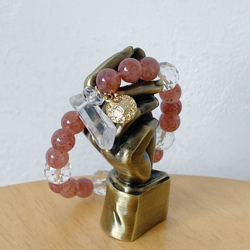 Numerology 数字の魔法 数秘1の天然石ブレスレット ピンクエピドート