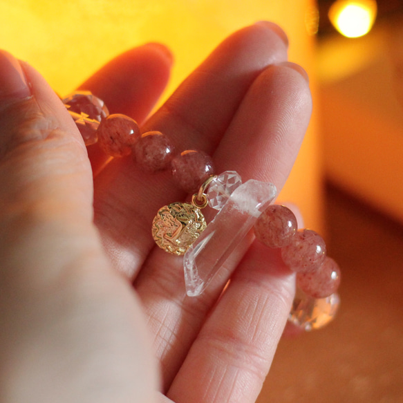 Numerology 数字の魔法 数秘1の天然石ブレスレット ピンクエピドート