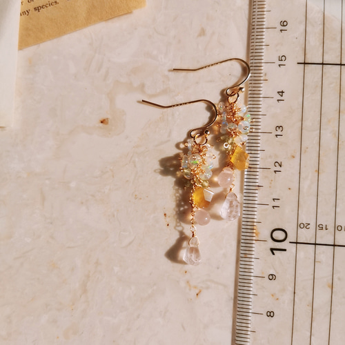 ♢春カラー♢サファイア モルガナイト 14kgfピアス/イヤリング ♢春カラー♢サファイア モルガナイト 14kgfピアス/イヤリング 【公式