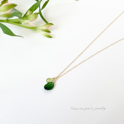 14kgf chrome diopside × peridot necklace 3枚目の画像