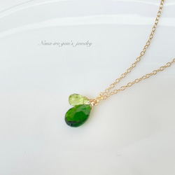 14kgf chrome diopside × peridot necklace 4枚目の画像