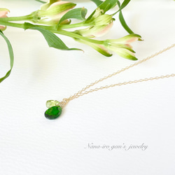 14kgf chrome diopside × peridot necklace 6枚目の画像