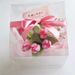 「永遠盛開」可愛的粉紅色鬱金香和鈴蘭（免費禮品包裝） 第9張的照片