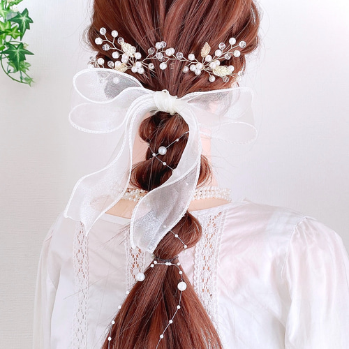 ♥️100 パール 小枝ピン /ゴールド ヘッドアクセサリー 結婚式