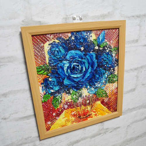 油絵 絵画 【薔薇時計】 絵画