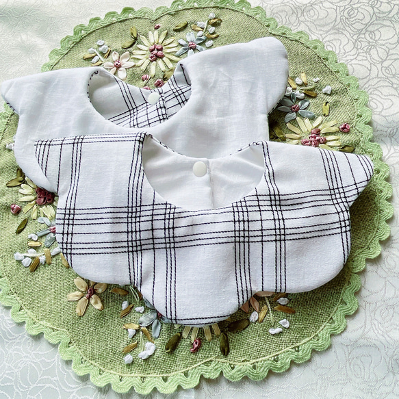 ❤︎mini heart bib❤︎ お名前刺繍＊名入れ＊花びらスタイ＊名