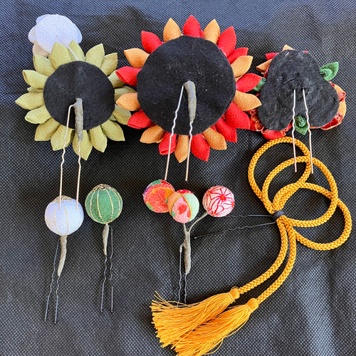 成人式、卒業式、七五三、浴衣、和装、髪飾り、つまみ細工髪飾り